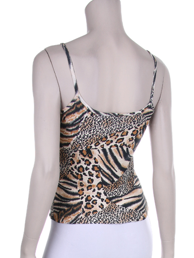 Back view of leopard tank top.